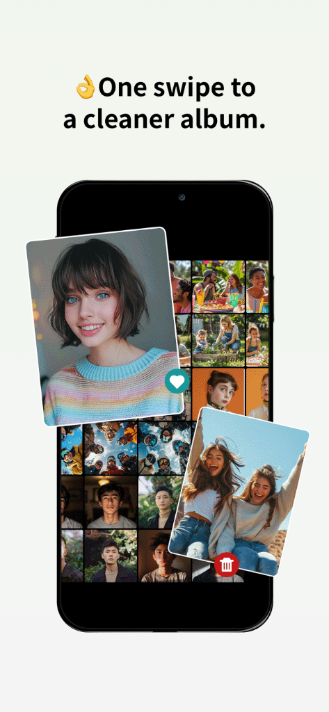 One swipe to a cleaner album